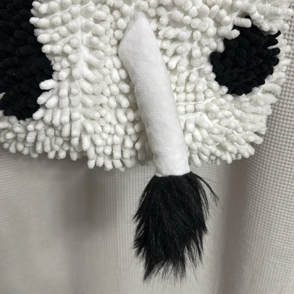 Adorable Cow Costume for Babies Sz 12 Mos chenille w horns/bell/tail  Halloween - Picture 6 of 8